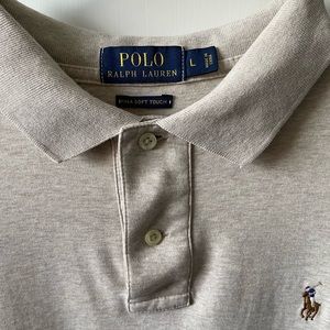 NWOT Light Tan Polo Large Ralph Lauren Pima Soft Touch